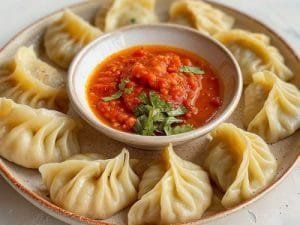 Momo street food in nepal