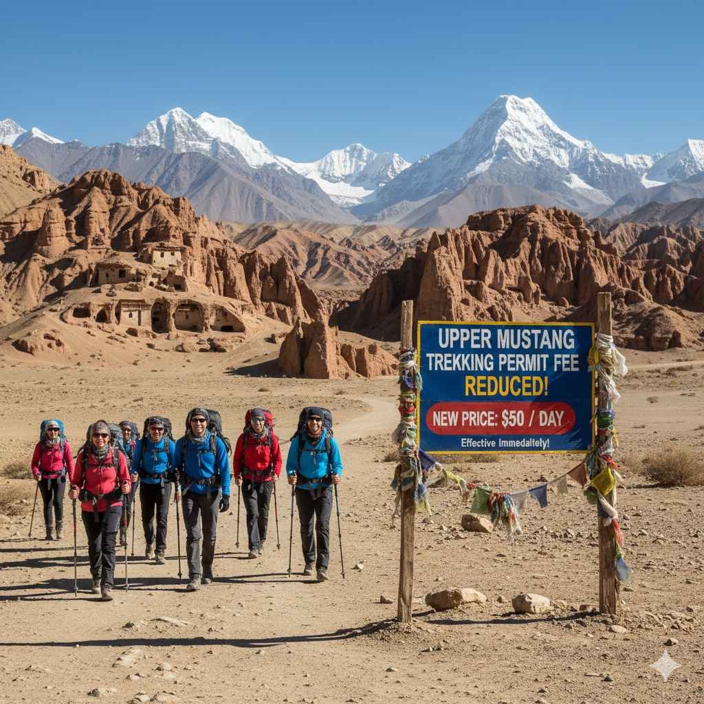 Upper Mustang Trekking Permit Fee Reduced to $50/Day