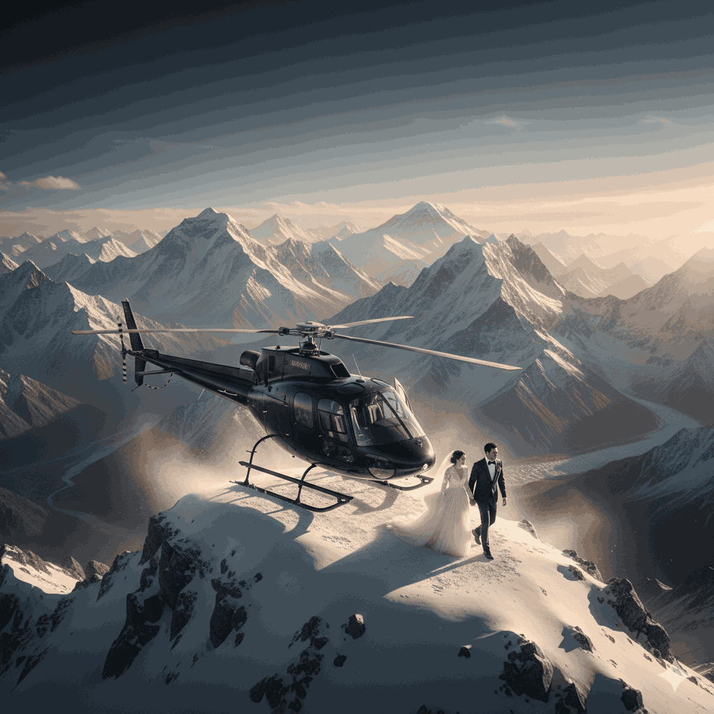 Adventurous mountain-top wedding at Everest, one of the most extraordinary places for destination wedding in Nepal