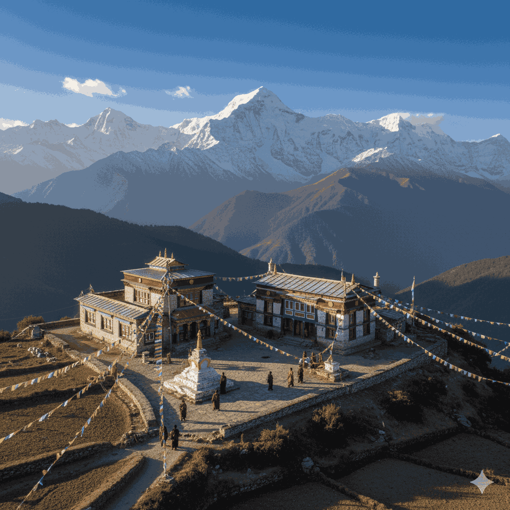 Buddhist monastery along Manaslu Circuit Trek 2025 in Nepal