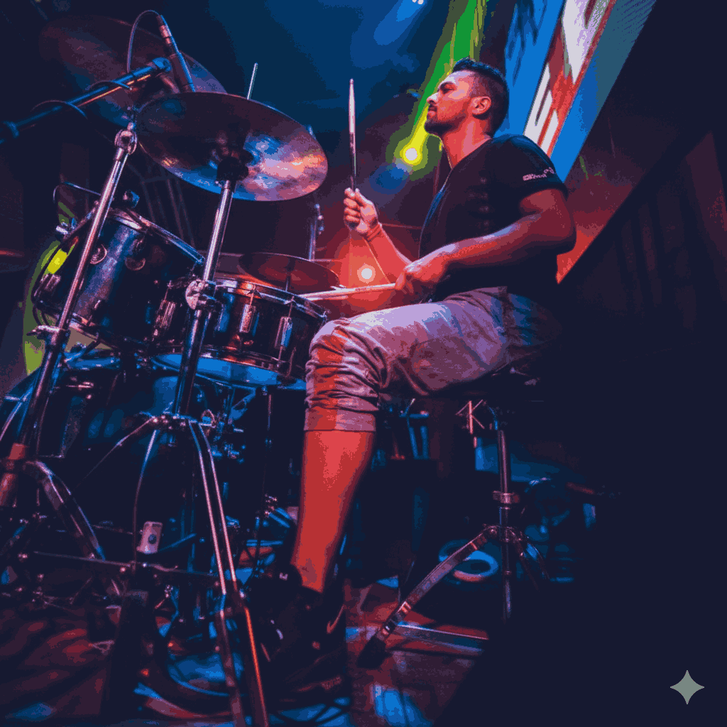 Swar Nepali band members - Gautam Tandukar live drumming