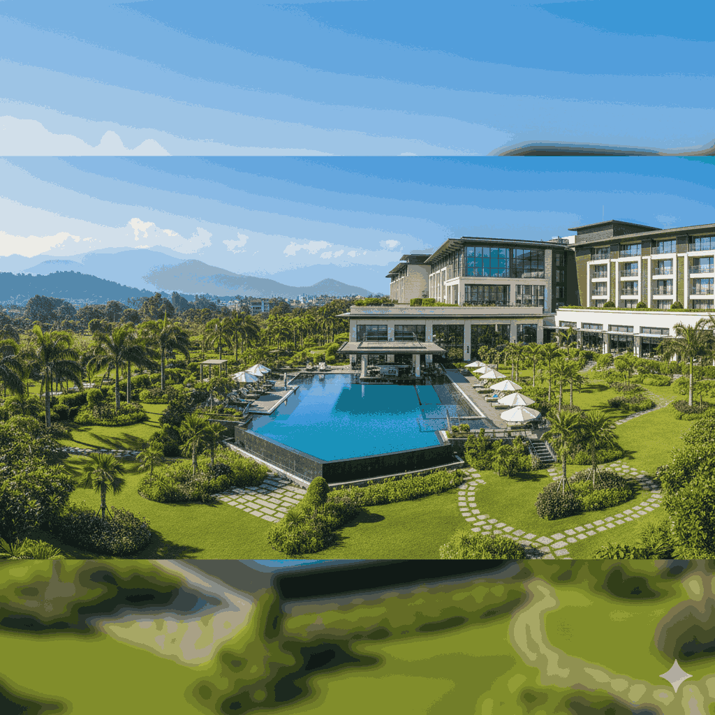 Luxury hotels in Nepal – Hyatt Regency Kathmandu pool and gardens