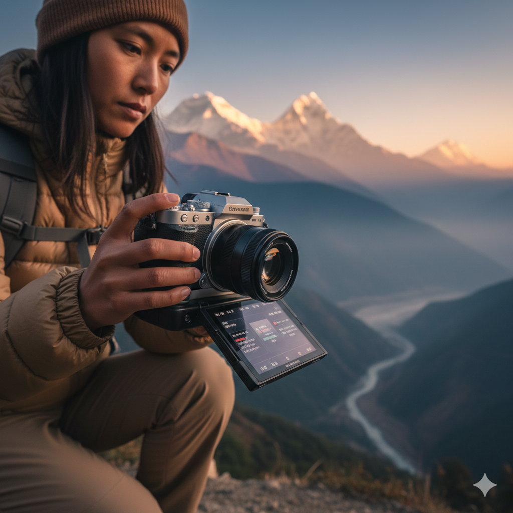 Using a good starter camera to learn videography and photography with focus on sensor and autofocus capabilities in Nepal.