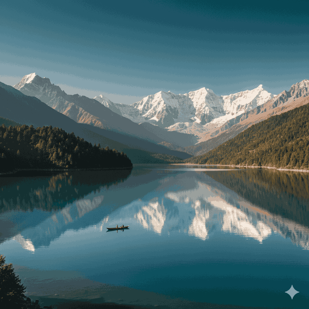 largest lake of Nepal with surrounding Himalayan mountains