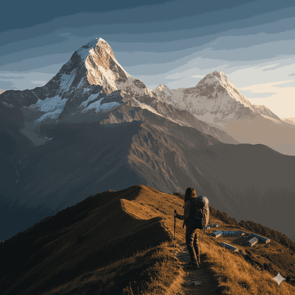 Scenic view from Mardi Himal trek in Nepal, showcasing majestic mountain scenery for budget travelers in 2026.
