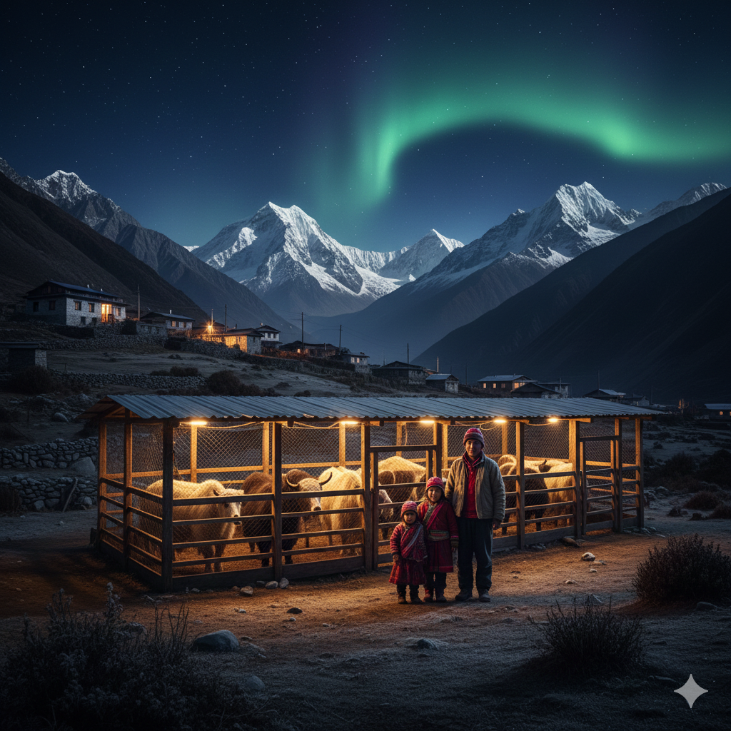 Community-led predator-proof corral,an example of how Nepal is working for conservation of mountain leopards by protecting livestock and reducing retaliatory killings