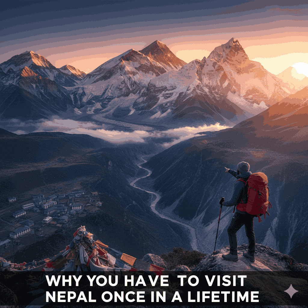 Why you have to visit Nepal once in a lifetime: A breathtaking Himalayan landscape highlighting Nepal’s majestic peaks and spiritual allure