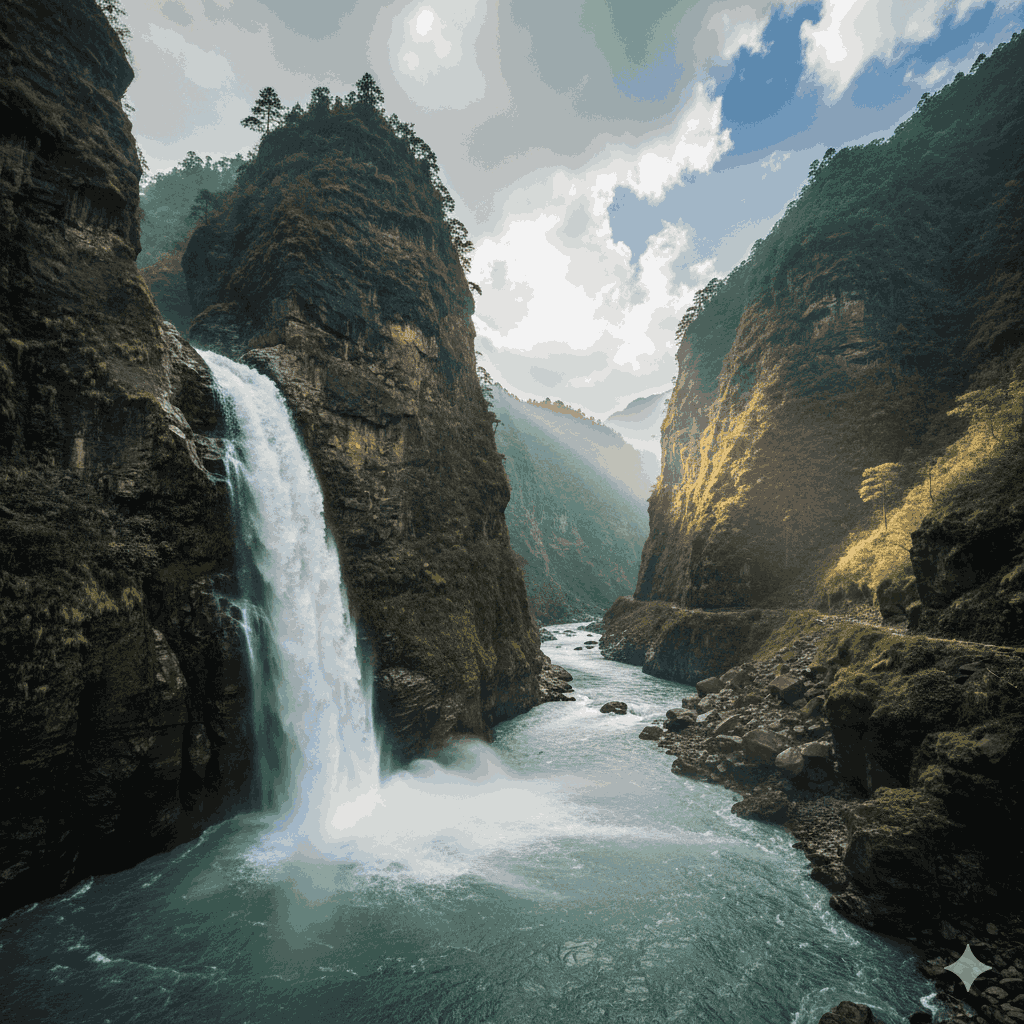 Kali Gandaki River and Ghatashe Waterfall, stunning natural attractions in Baglung District.