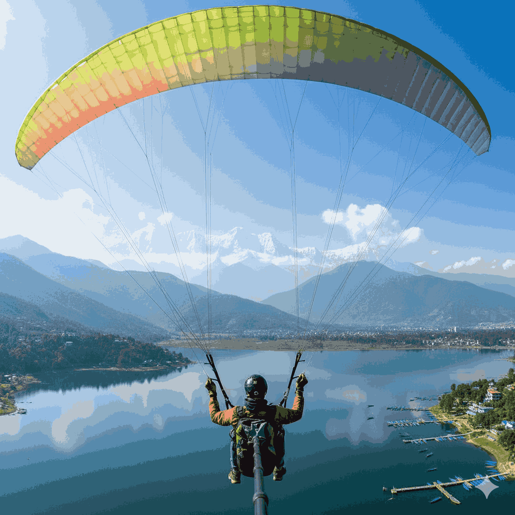 Pokhara paragliding experience in 7 day Nepal itinerary