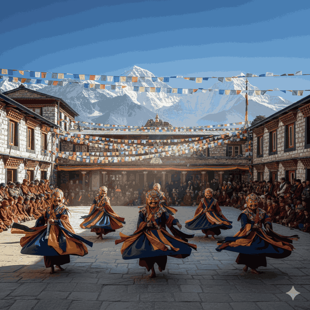 Different Types of Losar in Nepal: Tamu — Gurung community parade celebrating the Gurung New Year in traditional attire.