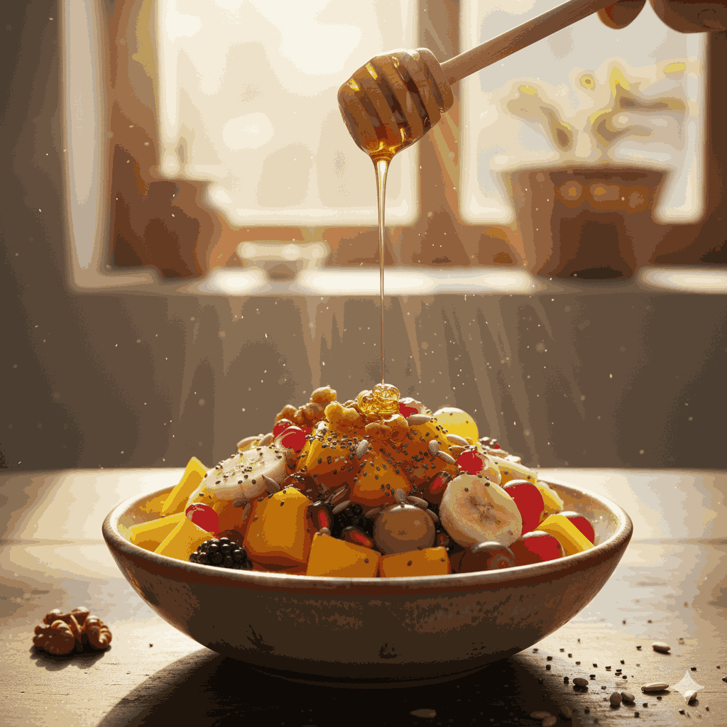 Fresh fruit bowl, healthy Nepali breakfast recip