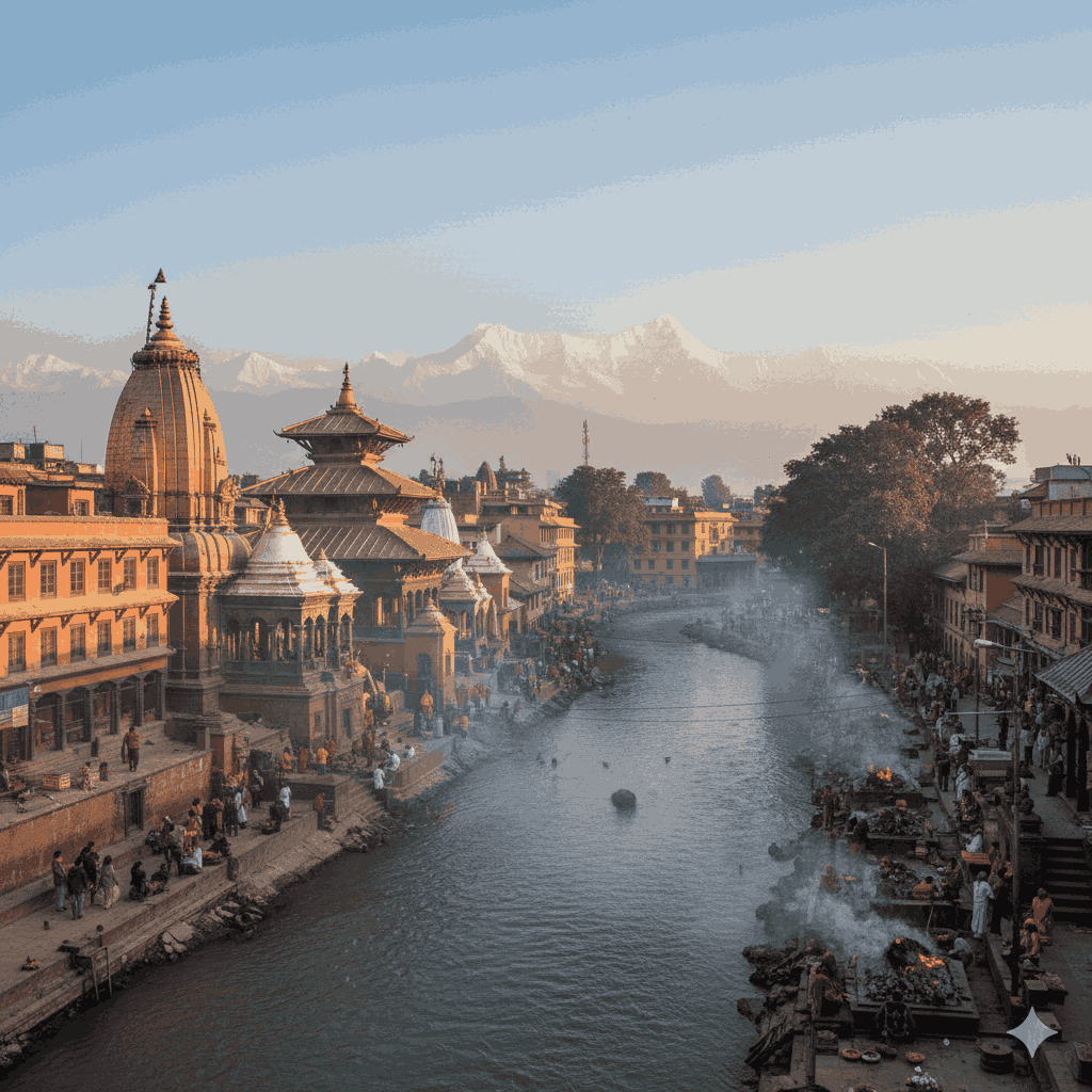 Entrance of Pashupatinath Temple, one of the most renowned famous shiv temple in Nepal, showcasing intricate architecture.