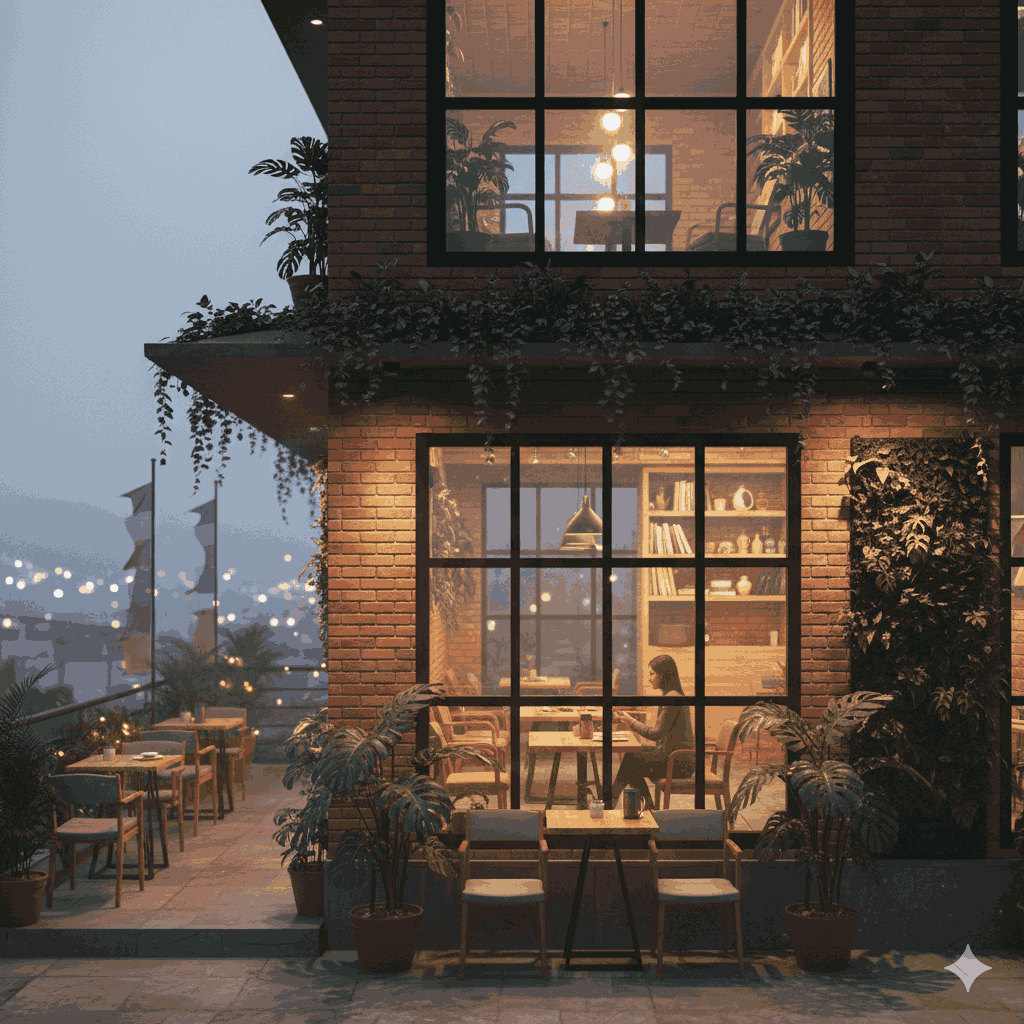 The best aesthetic cafe in Kathmandu – a stylish cafe with Himalayan views and cozy decor.