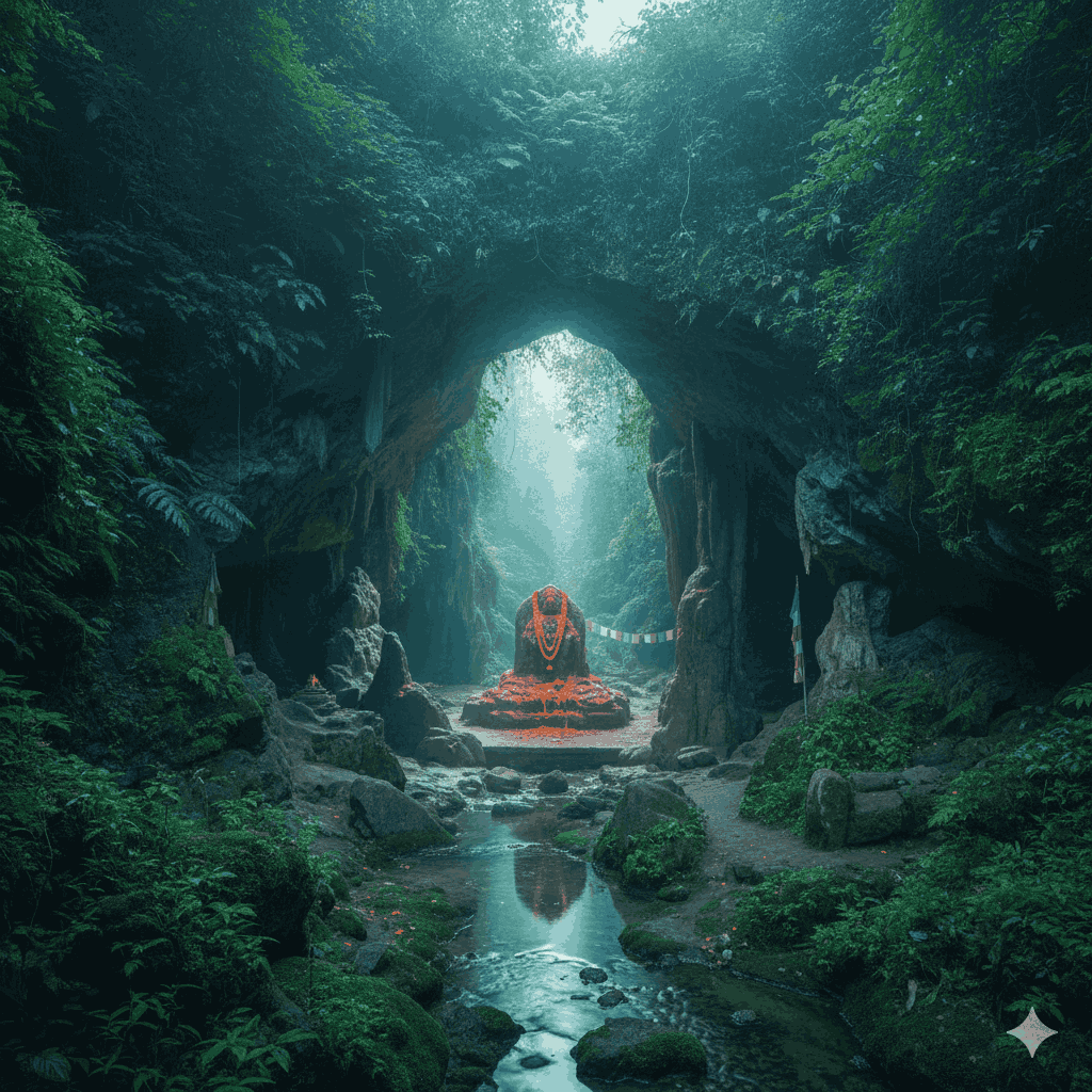 The mystical caves of Bishankhu Narayan, part of the 4 Narayan temples in Kathmandu, showcasing natural beauty and spiritual significance