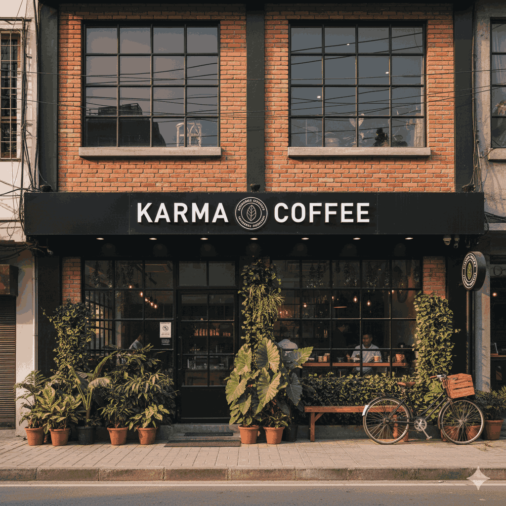 Karma Coffee in Lalitpur, known as the best cafe in Lalitpur for its sustainable coffee and modern design.