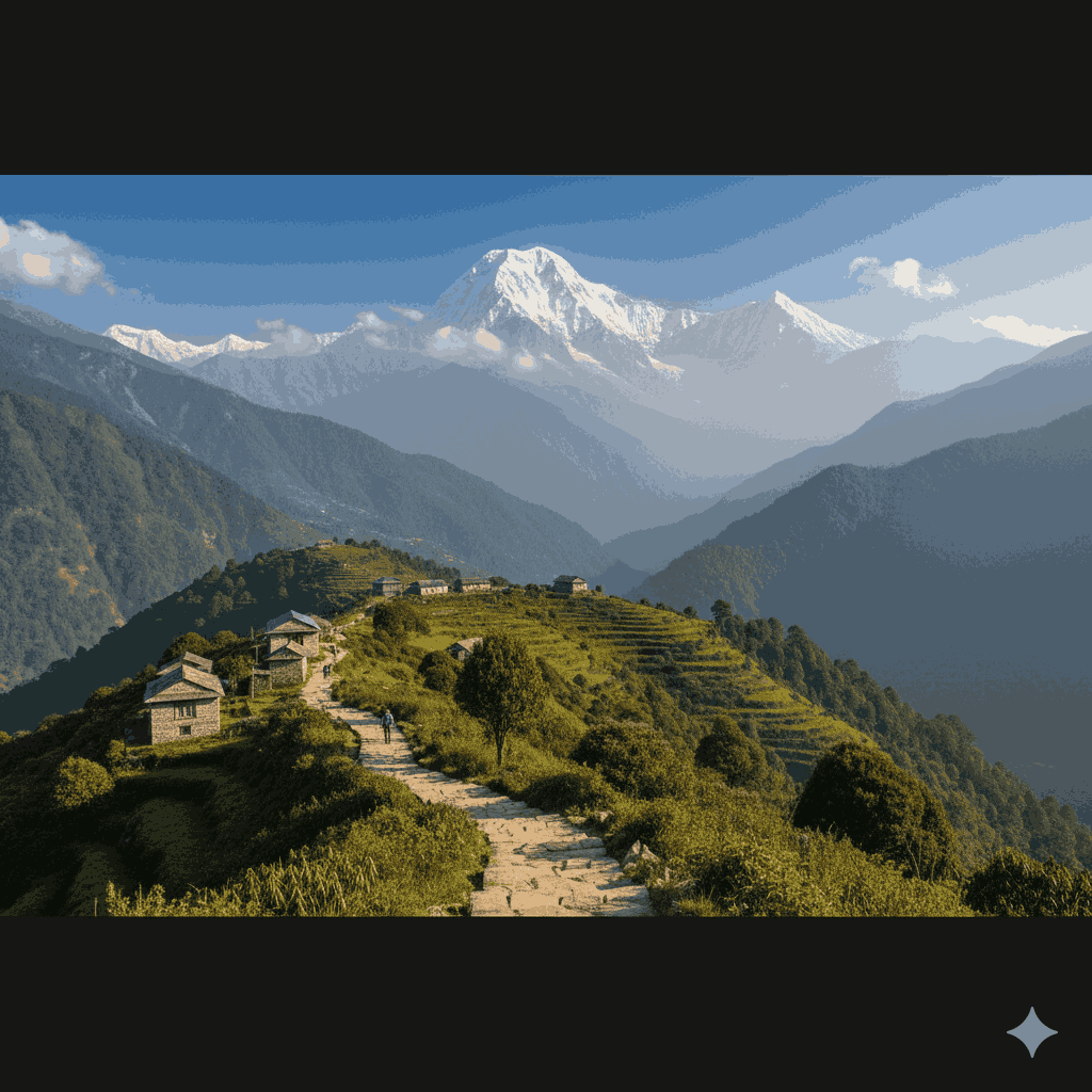 Dhaulagiri Mountain, one of the top Tourist Attractions in Baglung District, with panoramic views and trekking routes