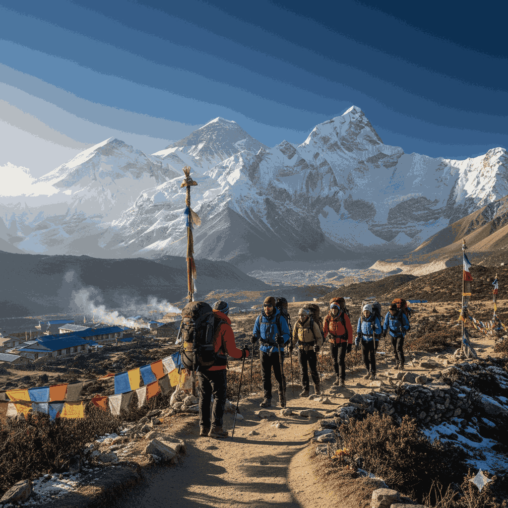 Everest Base Camp Trek 2026 showing trekkers on a trail