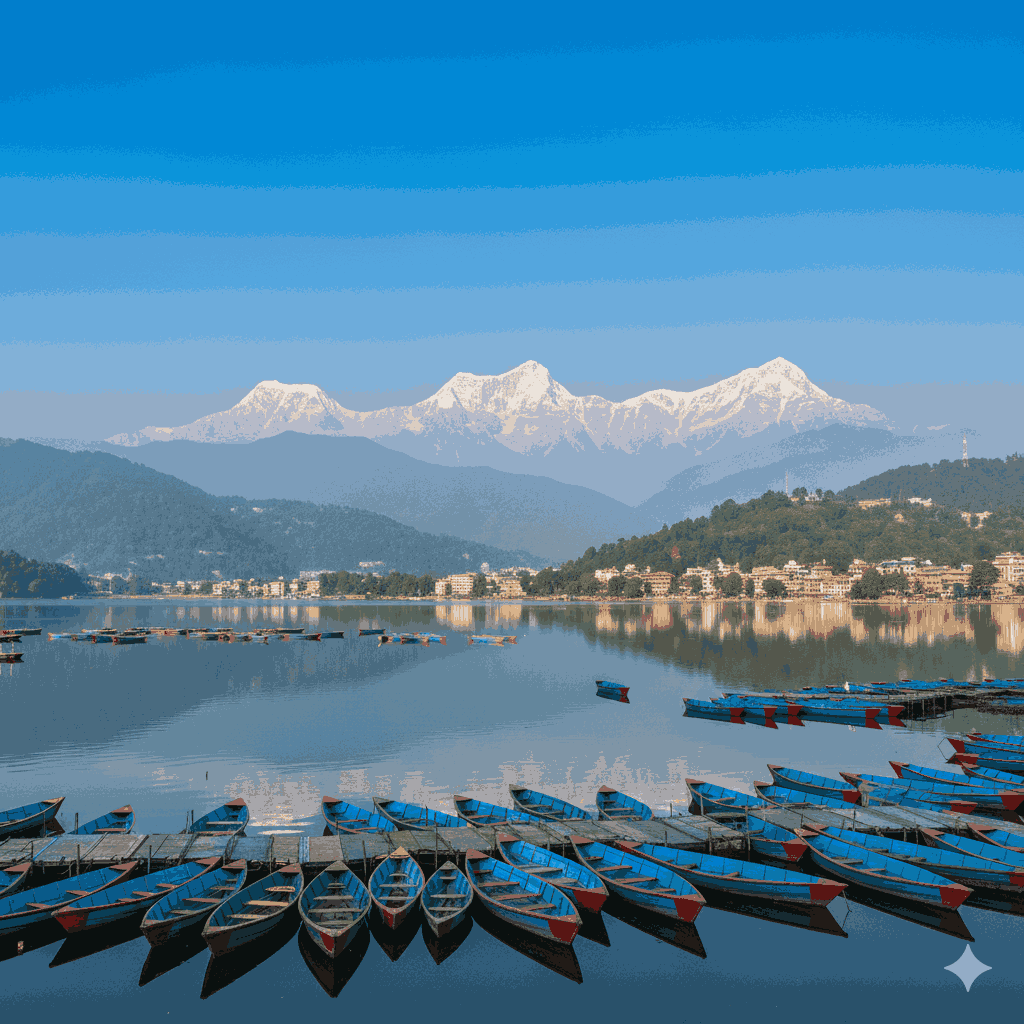Pokhara Phewa Lake in 7 day Nepal itinerary