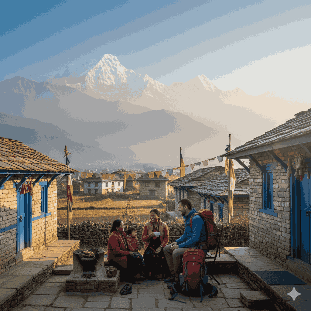 Places to visit alone in Nepal – Ghale Gaun village homestay with Himalayan view