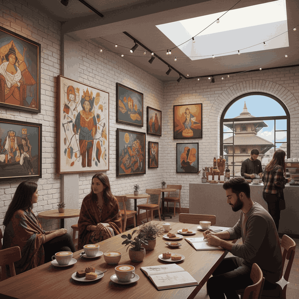 Cafe in Swayambhu – Art & Coffee House artistic ambiance
