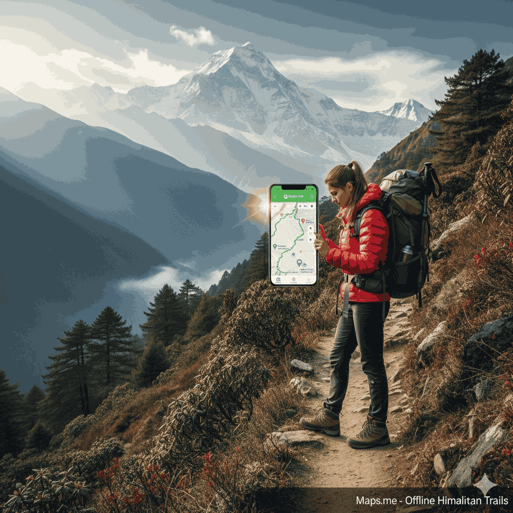 Using the best travel apps for Nepal 2026 like Maps.me for offline trekking navigation.