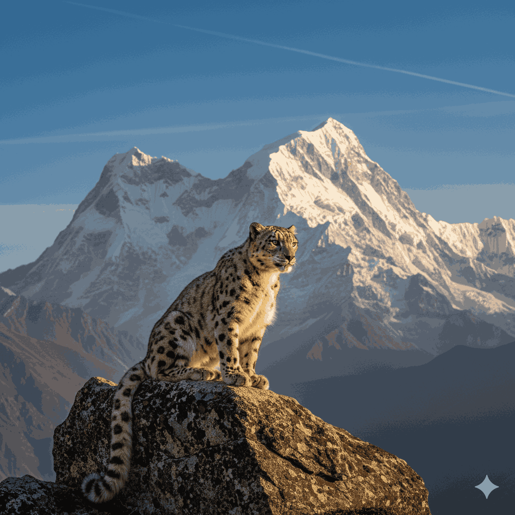 Makalu Barun Hike 2026: A snow leopard in its natural habitat amid the remote peaks of Makalu and Saipal, showcasing the area’s rich biodiversity