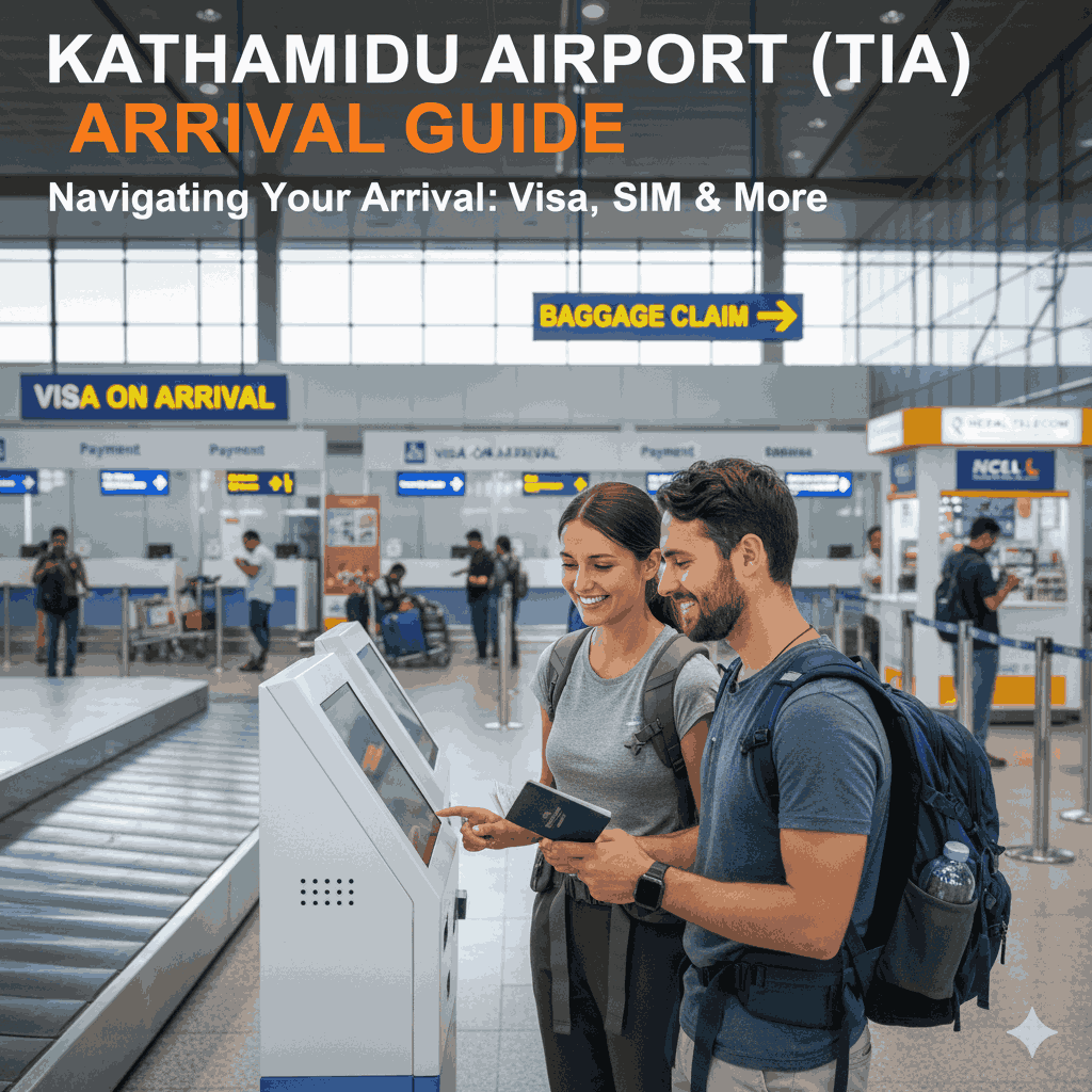 Kathmandu Airport arrival guide: Visa on arrival kiosks and payment counters at Tribhuvan International Airport