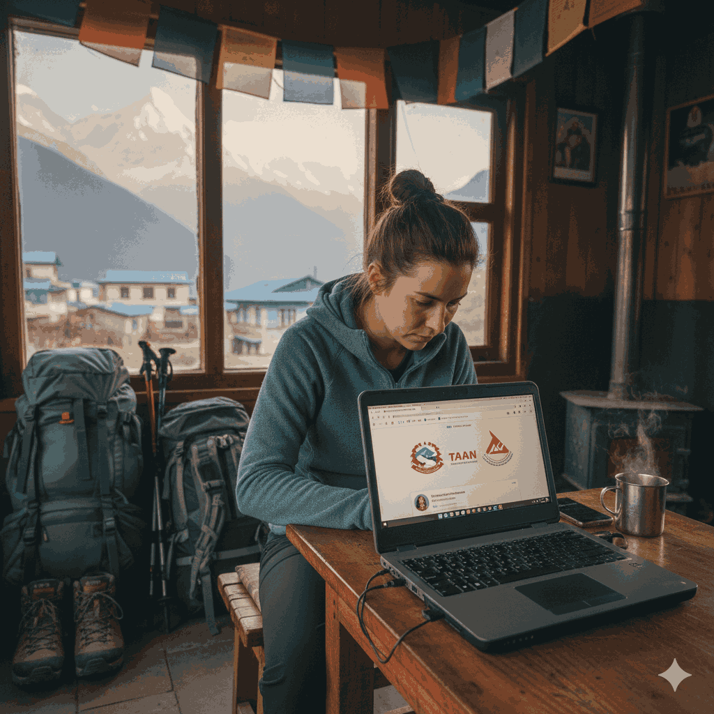 guided trek in Nepal with licensed guide verifying credentials in the Himalayas