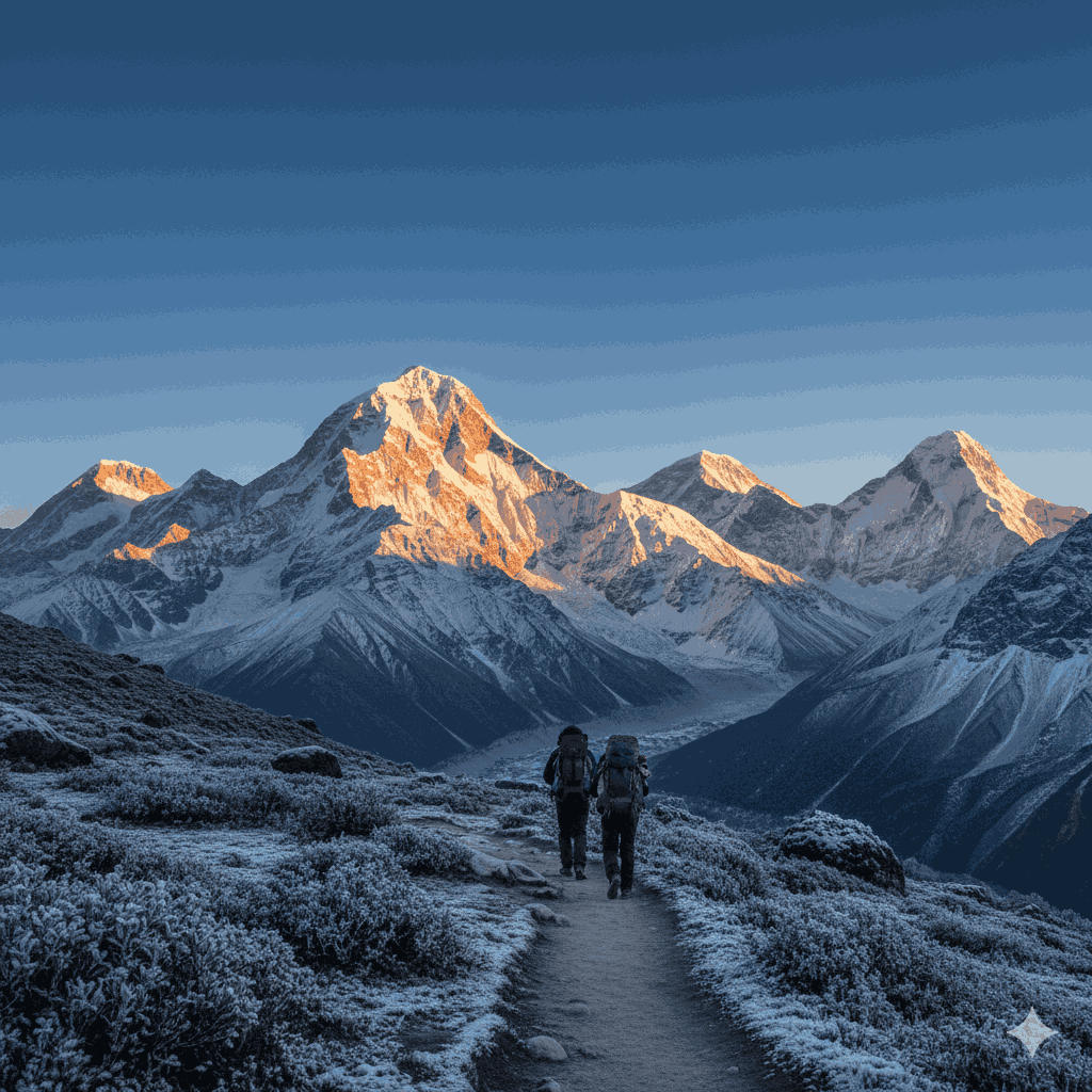 Best season to trek in Nepal in winter with crystal clear Himalayan views and quiet trekking trails