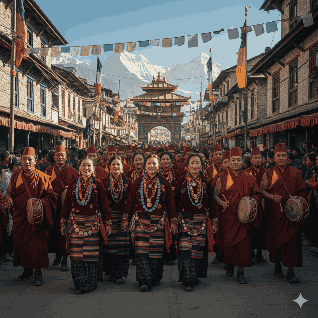  How Losar strengthens community and cultural identity in Nepal — sacred Cham dance and masked performances during Tibetan New Year celebrations.