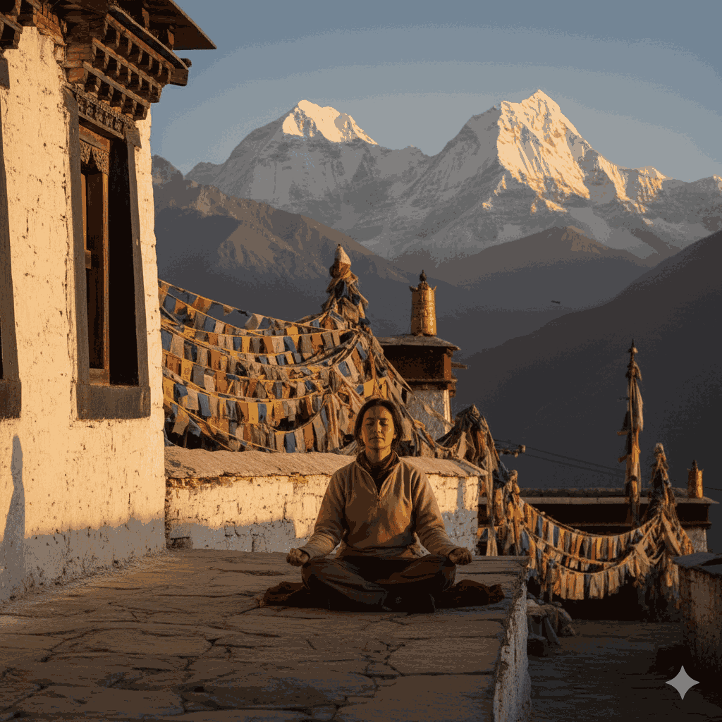 spiritual trek in nepal at sacred Gosaikunda Lake surrounded by Himalayan peaks