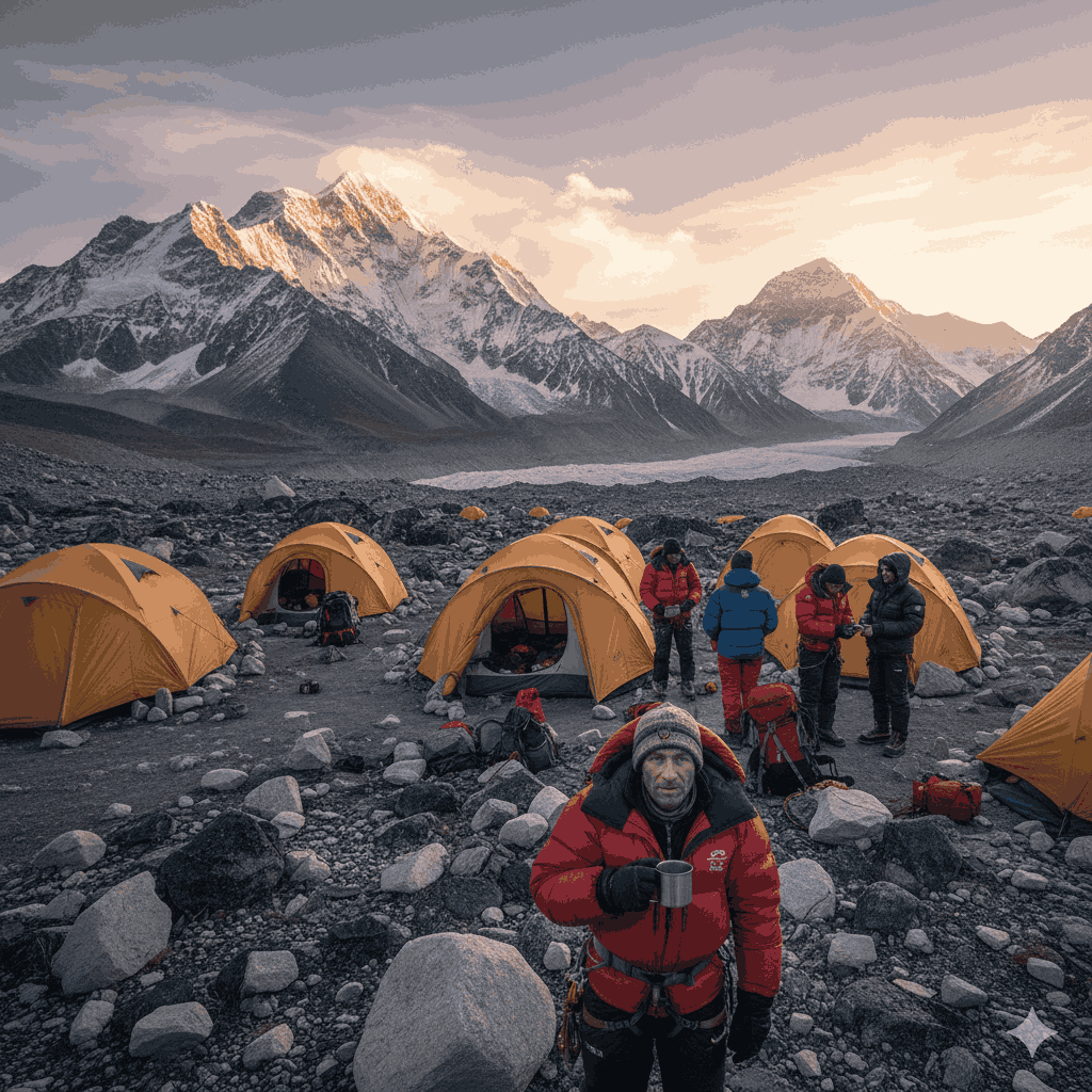 remote adventure trek in Nepal with expedition camping at high altitude