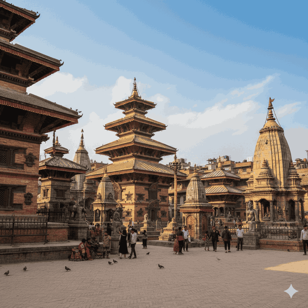 Kathmandu Durbar Square with historic temples and royal palaces, one of the top things to do in Kathmandu for 3 days