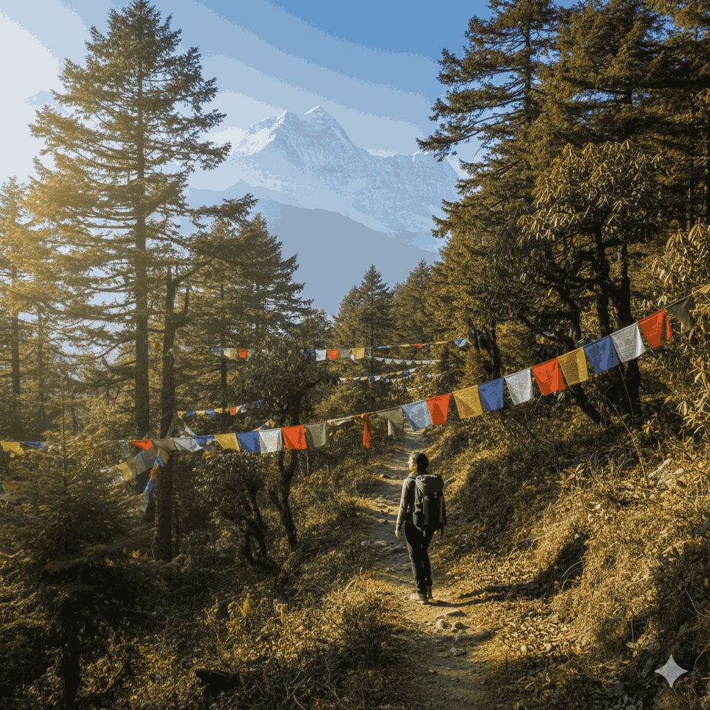 mindful travel Nepal slow trekking experience focused on presence and nature