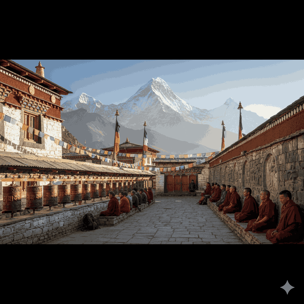 meditation trek in nepal buddhist monastery in the everest region