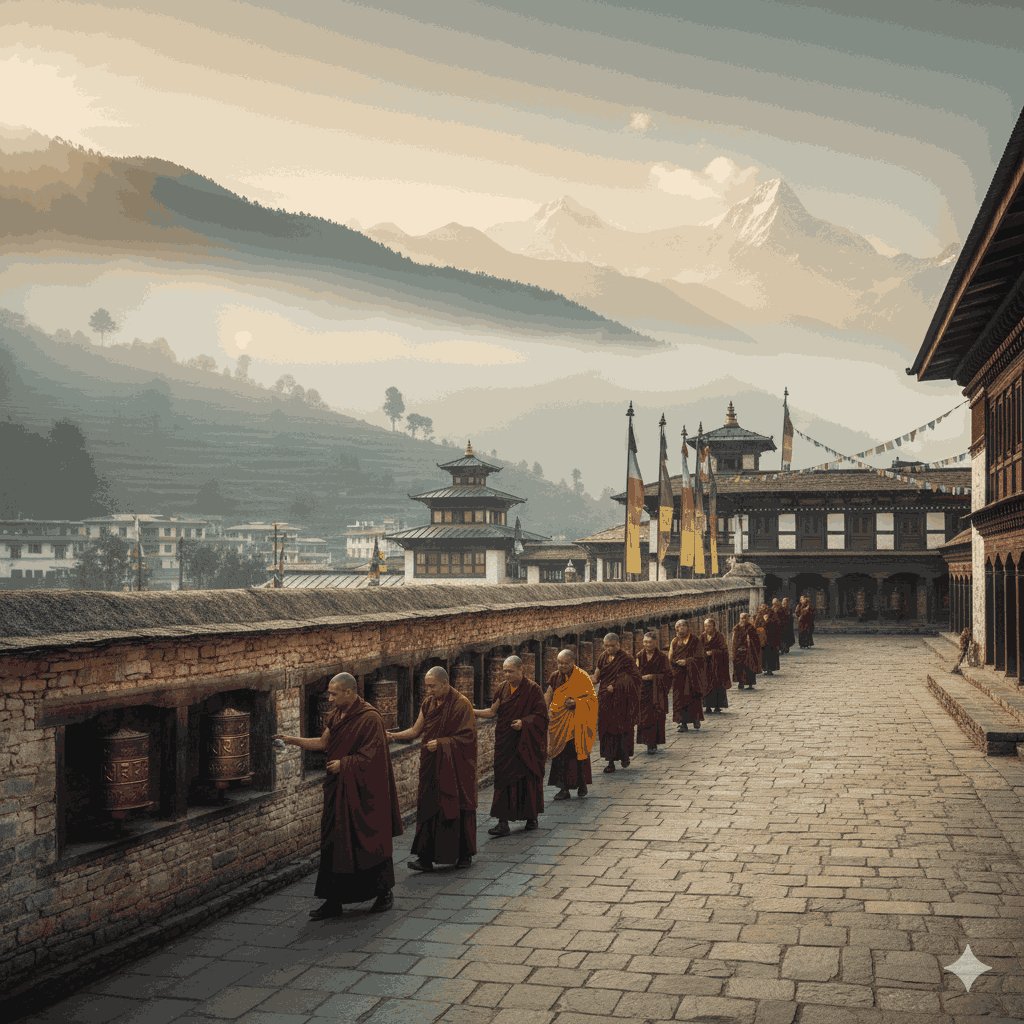 mindful travel Nepal monastery retreat focused on silence and meditation