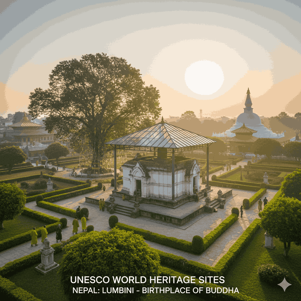 Maya Devi Temple in Lumbini, one of the UNESCO World Heritage sites Nepal, the birthplace of Lord Buddha. 