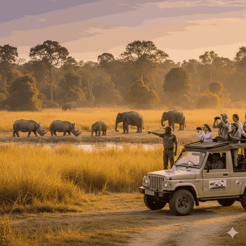 Wildlife conservation tours Nepal in Chitwan National Park with jeep safaris, elephants, and rhinos, promoting eco-friendly tourism in Nepal