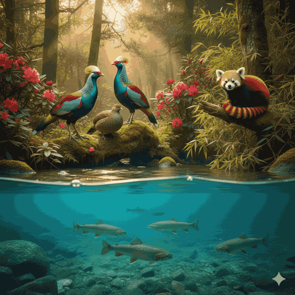 Wildlife scene in Rara National Park 