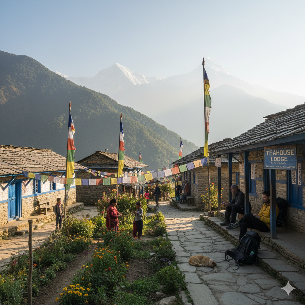 cultural experiences during an easy trek in Nepal with villages and teahouses