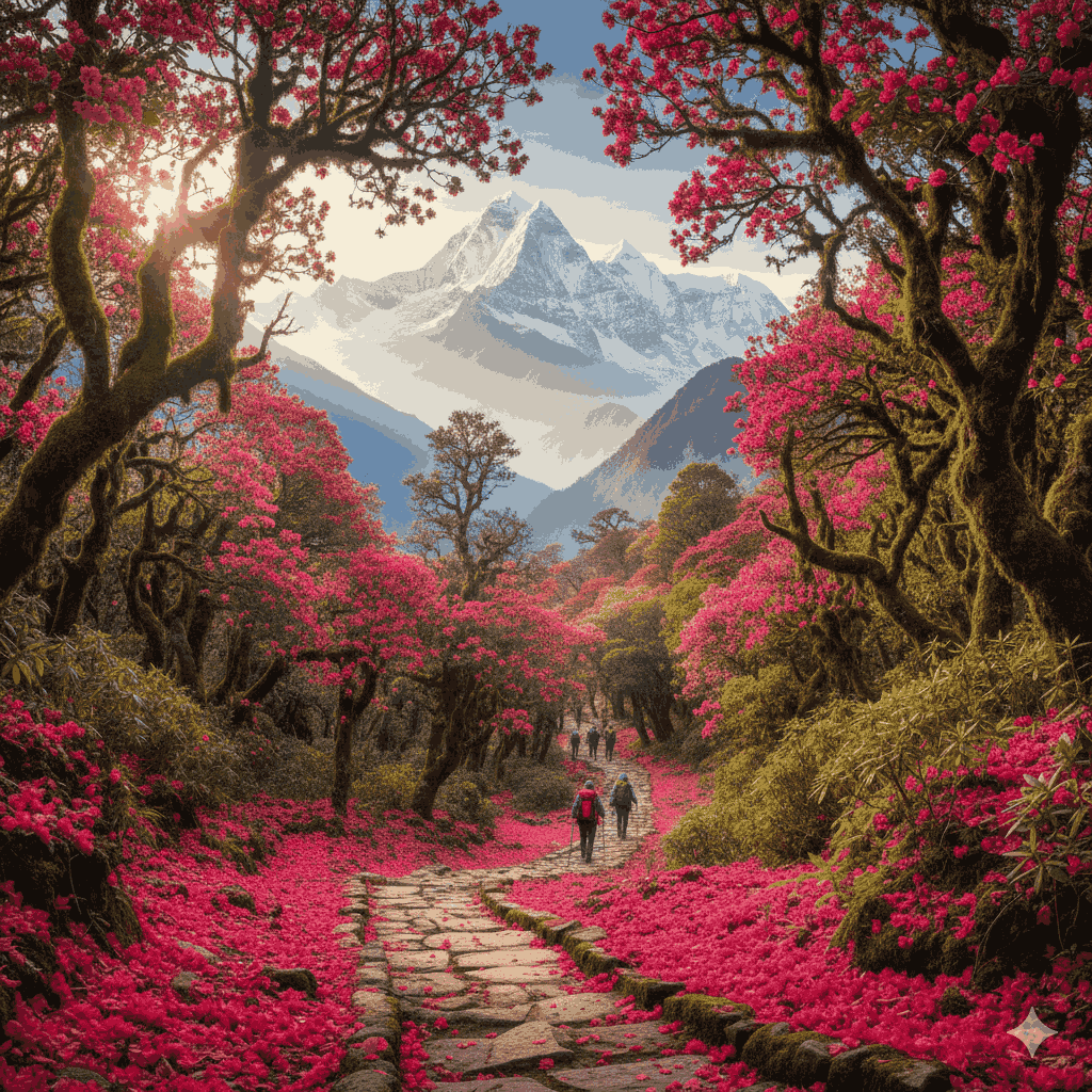 best time to trek in nepal annapurna during spring rhododendron season