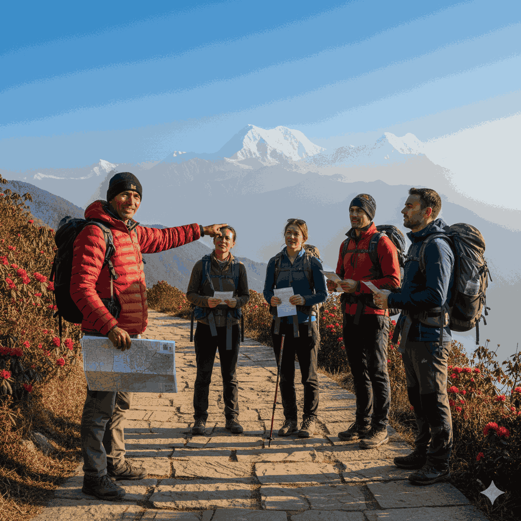 guided trek in Nepal 2026 licensed guide and trekkers