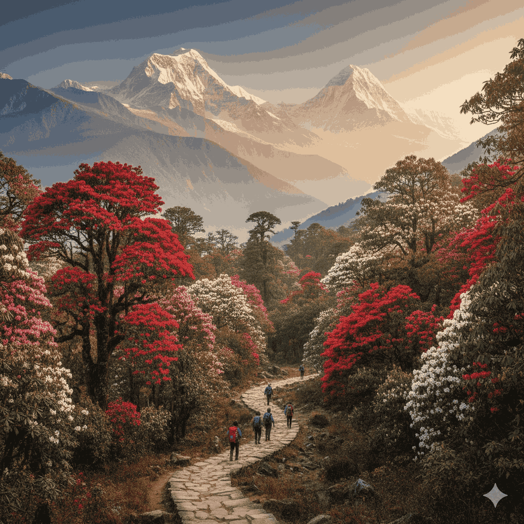  when is the best time to trek in Nepal?best time to trek in Nepal in spring with rhododendron forests