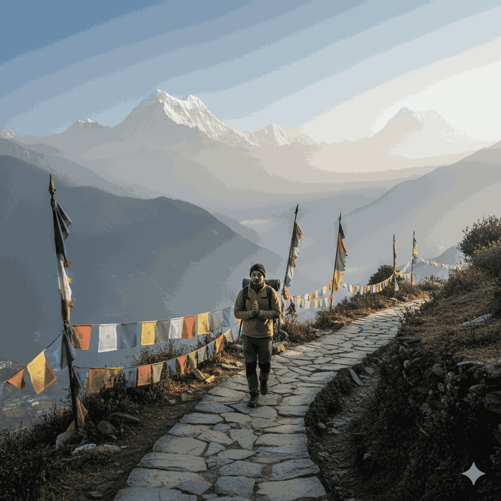 meditation trek in nepal spiritual walking trail in the himalayas