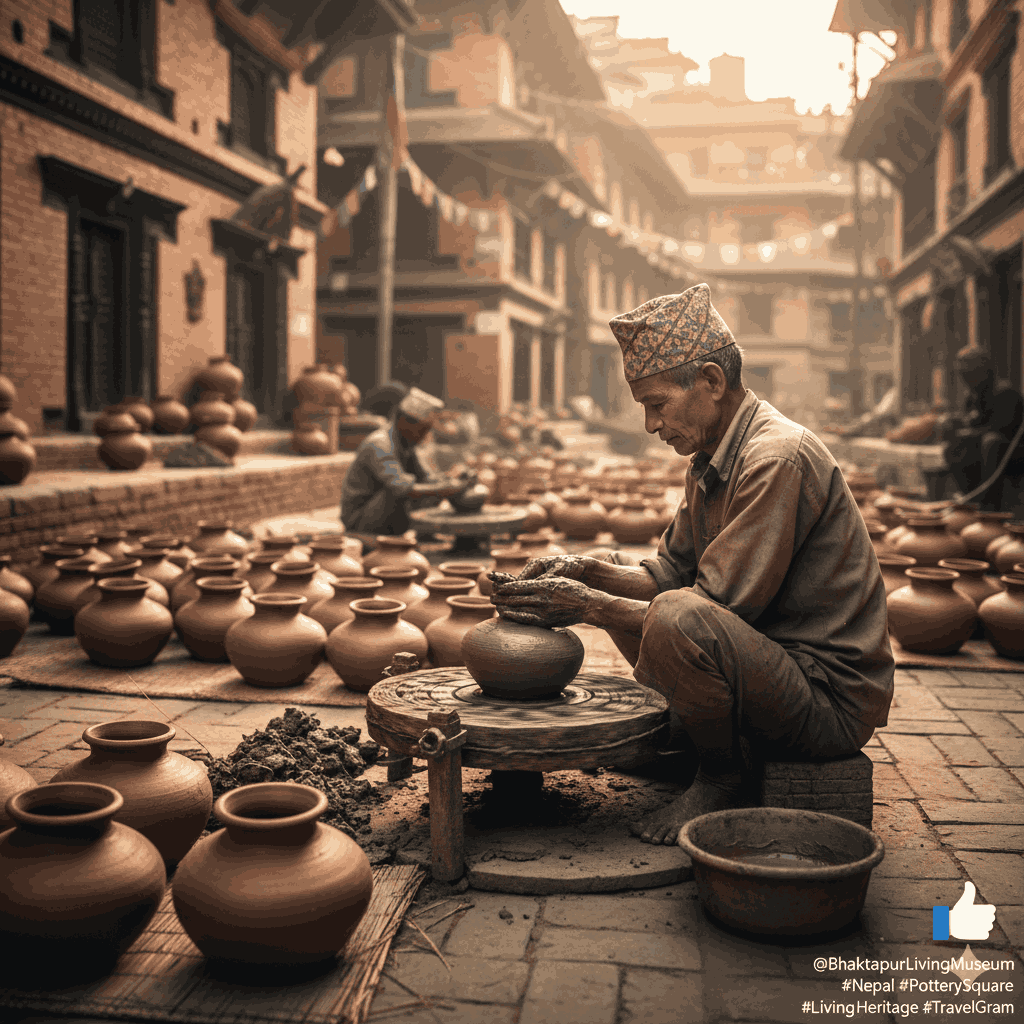 clay pots in an instagrammable Nepal town known for its living museum charm.