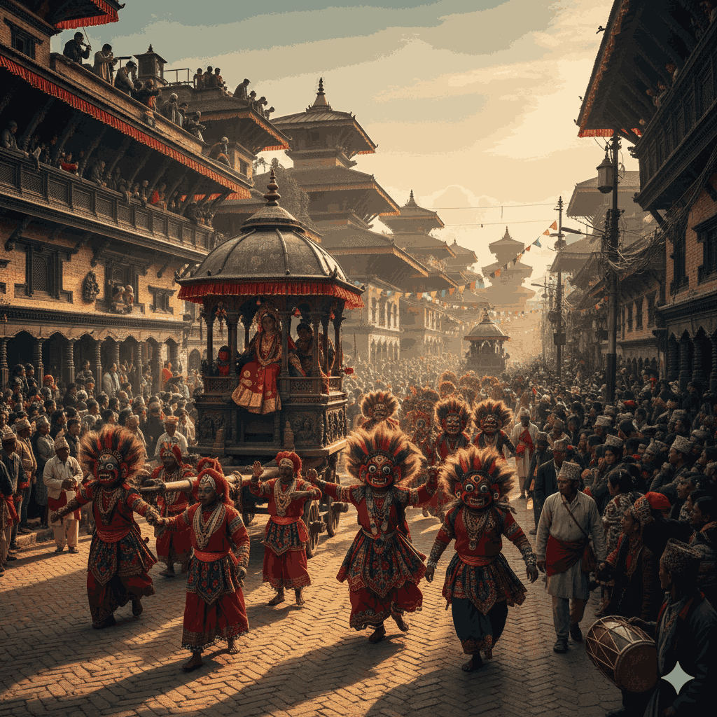 The Royal Kumari embodies Nepal living mythology as the Living Goddess.