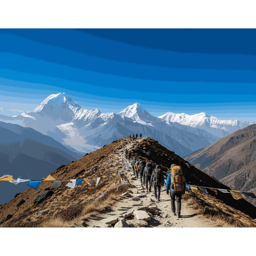 best time to trek in nepal annapurna with clear Himalayan peaks
