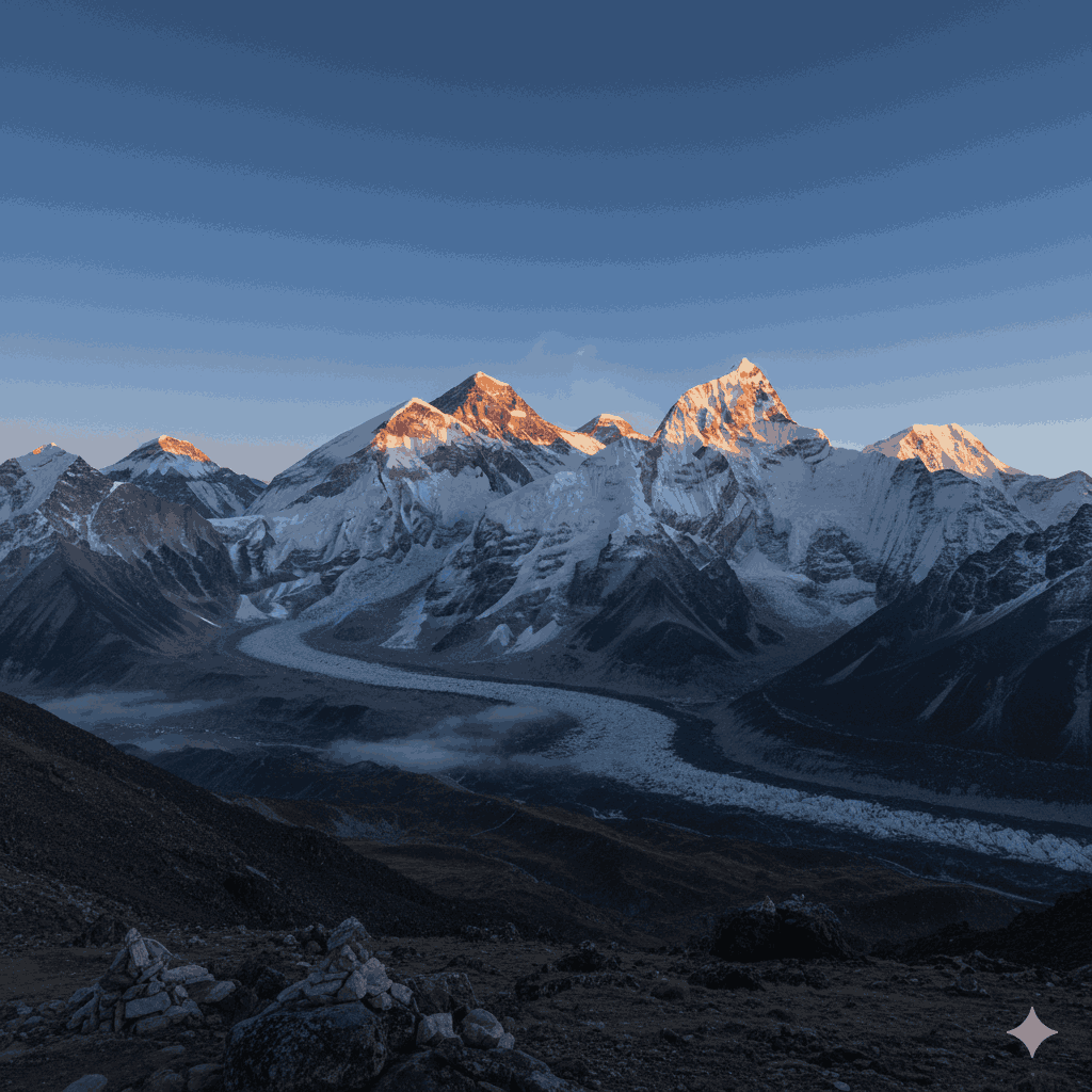 Mount Everest view from Kalapatthar, one of the best viewpoints in Nepal at sunrise.
