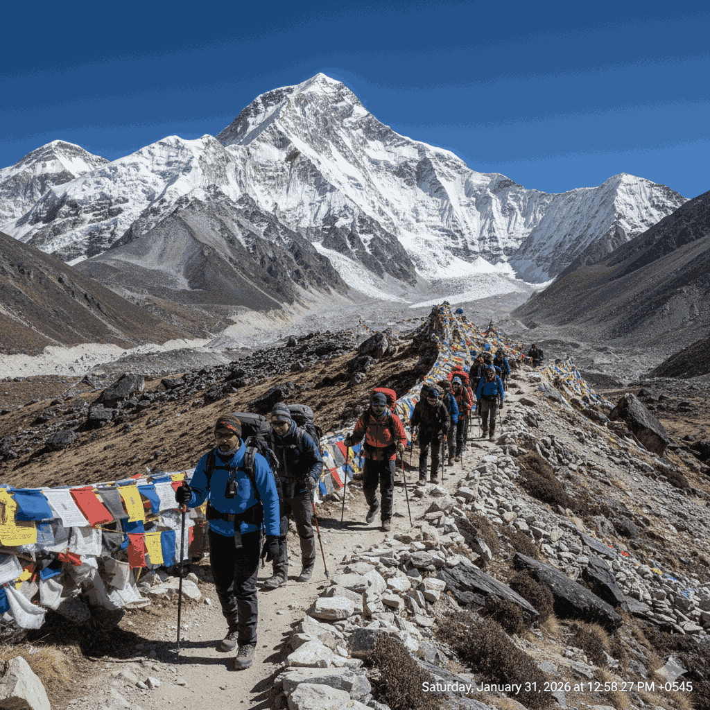 trek in Nepal and Bhutan Nepal Himalayan high altitude trail