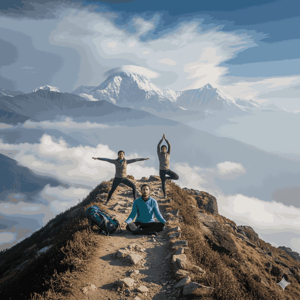 Mardi Himal yoga trek itinerary ridge trail with yoga practice
